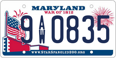 MD license plate 9AW0835