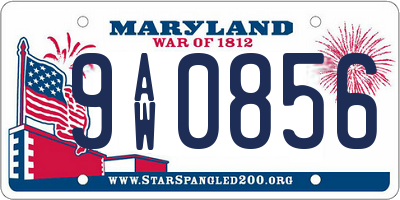 MD license plate 9AW0856