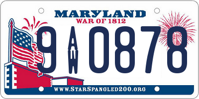 MD license plate 9AW0878