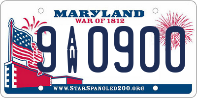 MD license plate 9AW0900