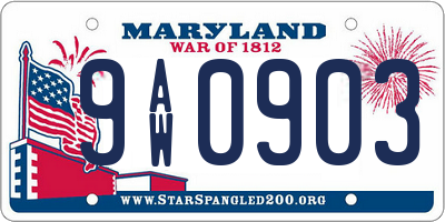 MD license plate 9AW0903