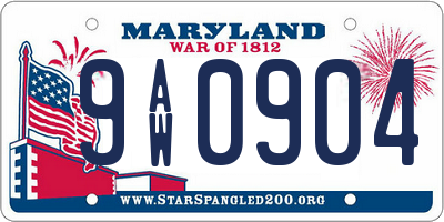 MD license plate 9AW0904