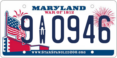 MD license plate 9AW0946