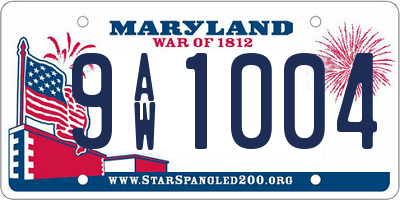 MD license plate 9AW1004