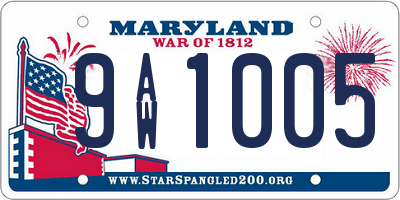 MD license plate 9AW1005