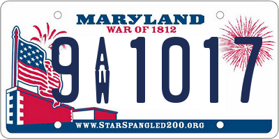MD license plate 9AW1017