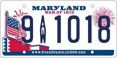 MD license plate 9AW1018