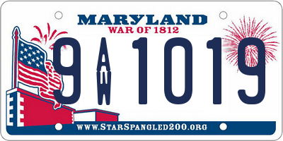 MD license plate 9AW1019