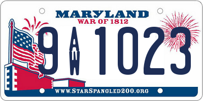 MD license plate 9AW1023