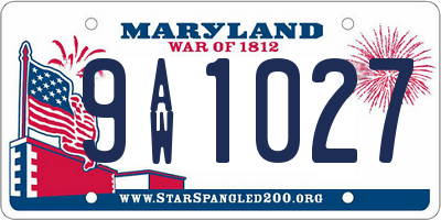 MD license plate 9AW1027