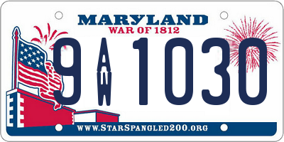 MD license plate 9AW1030