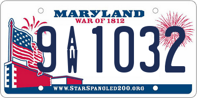 MD license plate 9AW1032