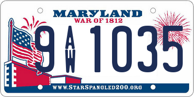 MD license plate 9AW1035