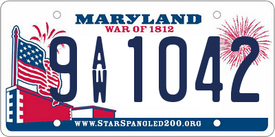 MD license plate 9AW1042