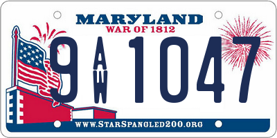 MD license plate 9AW1047