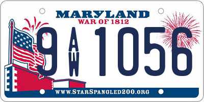 MD license plate 9AW1056