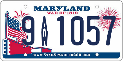 MD license plate 9AW1057