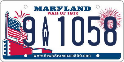 MD license plate 9AW1058