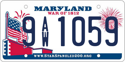 MD license plate 9AW1059
