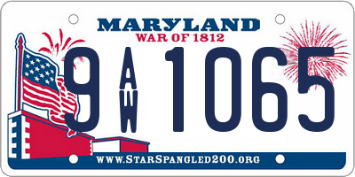 MD license plate 9AW1065