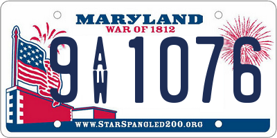 MD license plate 9AW1076