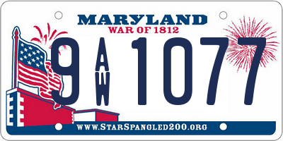 MD license plate 9AW1077