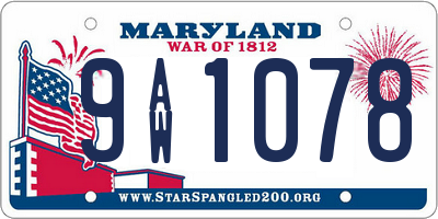 MD license plate 9AW1078
