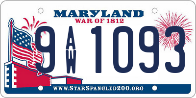MD license plate 9AW1093