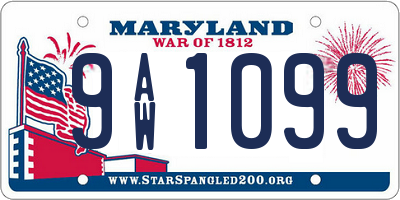 MD license plate 9AW1099