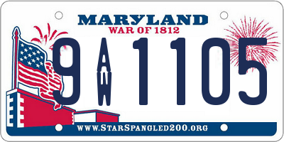 MD license plate 9AW1105