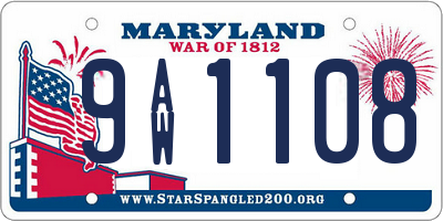 MD license plate 9AW1108