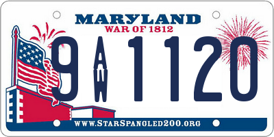 MD license plate 9AW1120