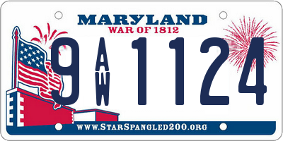 MD license plate 9AW1124