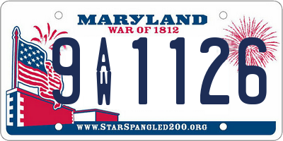 MD license plate 9AW1126