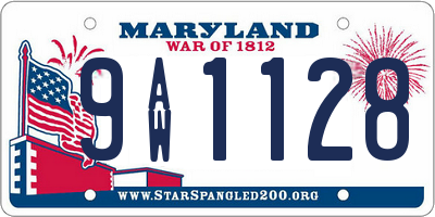 MD license plate 9AW1128