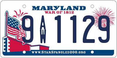 MD license plate 9AW1129