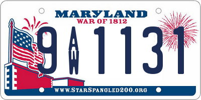 MD license plate 9AW1131