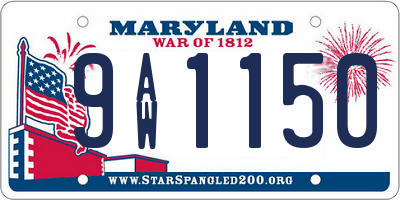 MD license plate 9AW1150