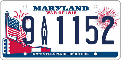 MD license plate 9AW1152