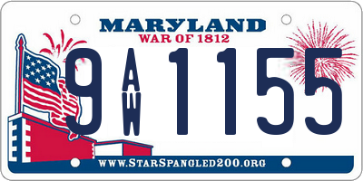 MD license plate 9AW1155