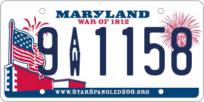 MD license plate 9AW1158