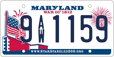 MD license plate 9AW1159