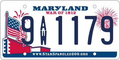 MD license plate 9AW1179
