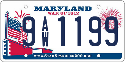 MD license plate 9AW1199