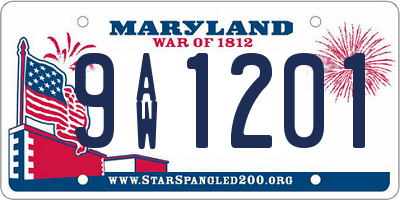 MD license plate 9AW1201