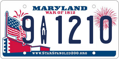 MD license plate 9AW1210