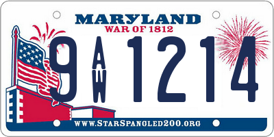 MD license plate 9AW1214