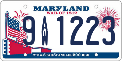 MD license plate 9AW1223