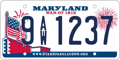 MD license plate 9AW1237