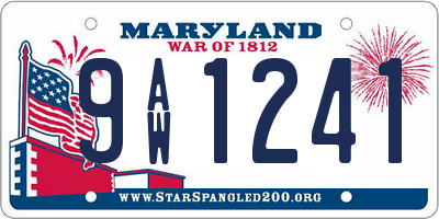 MD license plate 9AW1241